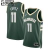 Dres Milwaukee Bucks Brook Lopez 11 Nike 2022-23 Icon Edition Zelena Swingman - Dječji